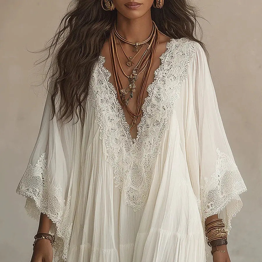 Aitana | Vestido Boho Encaje Edición Limitada 2026